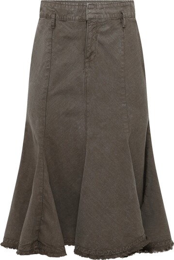Weekday Frayed Cotton Midi Skirt Grey 36
