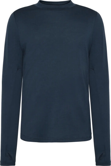 Knowledge Cotton Apparel Dynamic Wool Long Sleeve T-Shirt - Navy - S