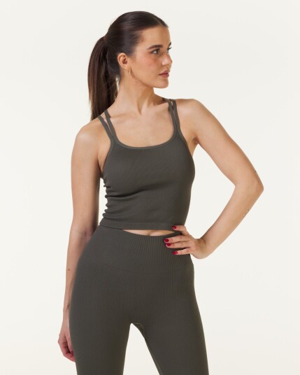 Bumpro Perfect Rib Croptop Military Green - L Bumpro Perfect Rib Croptop Military Green - L