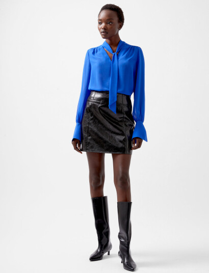 French Connection Emmett Pu Skirt - Black - 34