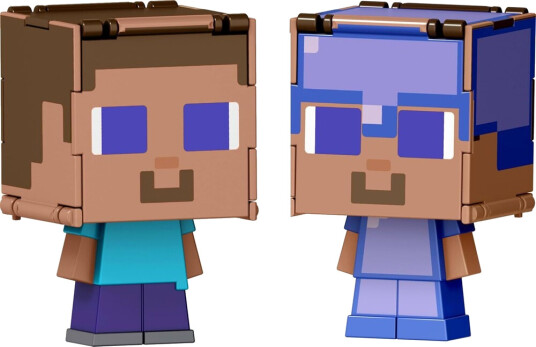 Minecraft Flippin' Figs Steve and Enchanted Armor Steve 2in1