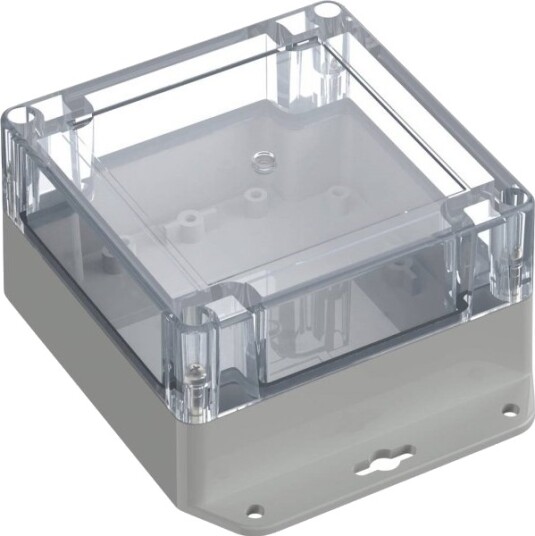 Tru Components TC 13865292 136,5 × 106,5 × 60,1 mm Polykarbonat Lysegrå Transparent
