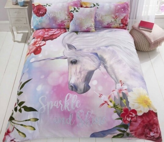 Enhjørning / Unicorn ""Sparkle & Shine"" Sengetøj
