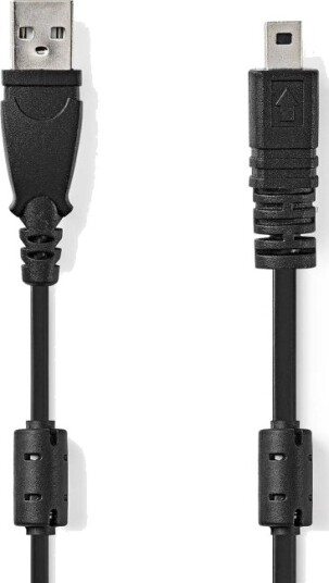 Nedis USB-kabel | USB 2.0 | USB-A Han | UC-E6 8-Pins Mann | 480 Mbps | Nikkel belagt | 2.00 m | Rund | PVC | Sort | Label