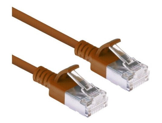 Act Brown 5 Meter Lszh U/Ftp Cat6a Datacenter Slimline Patch Cable Snagless With Rj45 Connectors (Dc7205)
