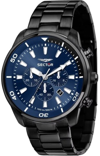 Sector Herreklokke R3273602016 Oversize Blå/Stål Ø48 mm
