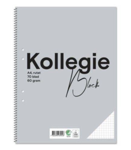 Collegeblokk A4 60 g rutet, 10 stk.