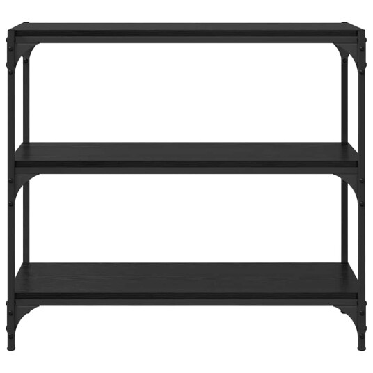  Bokskap Svart Eik 80 x 33 x 70,5 cm Ingeniørtre og jern