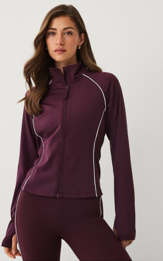 Ellos STUDIO   Tracksuit jakke Full Zip Jacket Contrast Pipp   Lilla