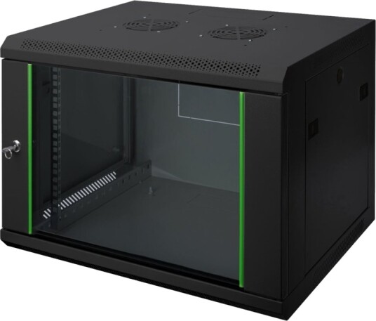 Digitus 12U Veggmontert Rackskap RAL 9005 Svart 19" Serverkabinett