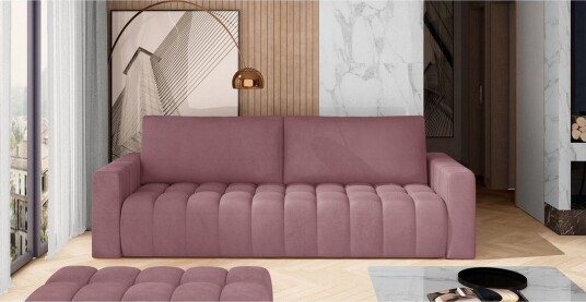 Sofa Eltap Lazaro 247x97x92 cm Mat Velvet 63 Rosa