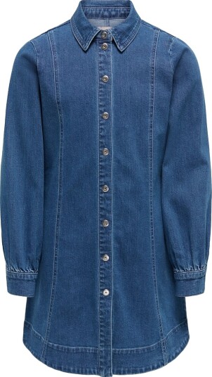 Kids Only Kogfenja Ls Shaped Dnm Dress Blue 128