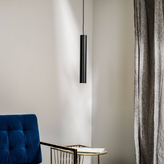 Euluna Eye pendellampe 1fl svart skjermhøyde 40 cm