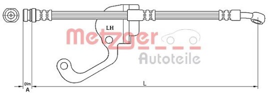 Bremseslange METZGER 4116228 Bremseslange METZGER 4116228