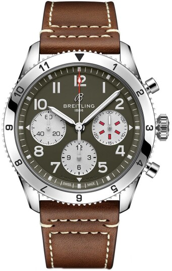 Breitling Herreklokke A233802A1L1X1 Classic Avi Grønn/Lær Ø42 mm Breitling Herreklokke A233802A1L1X1 Classic Avi Grønn/Lær Ø42 mm