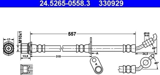 ATE 24.5265 0558.3 Bremseslange