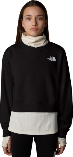 The North Face Crop Cutline Oversized Crew Sweatshirt Barn Svart 124 133