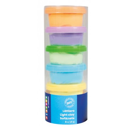 Playbox Light Clay/Modellerleire Pastellfarger 14g 6 stk