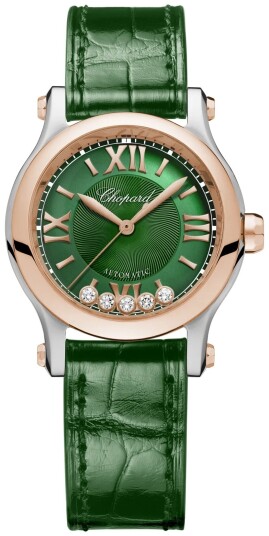 Chopard Dameklokke 278573 6032 Happy Sport Grønn/Lær Ø30 mm