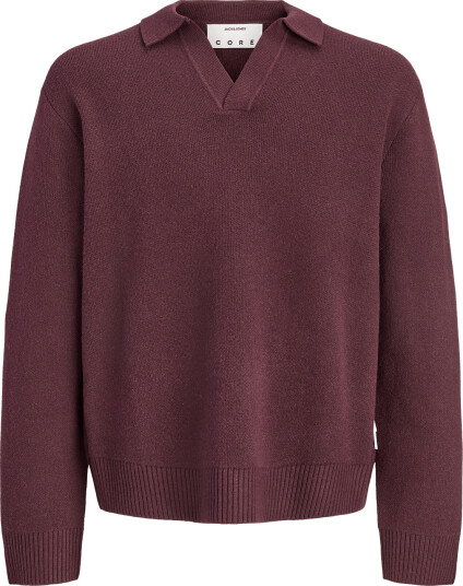 Jack & Jones Jcolegacy Knit Split Neck Polo Burgundy XXL