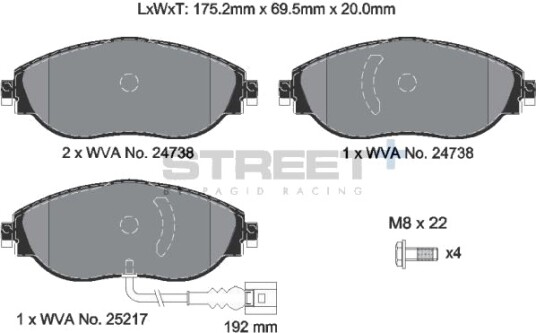 PAGID Racing T8092SP2001 Bremseklosser