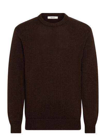 Selected Slhcody Ls Knit Relaxed Crew Neck Noos - Brown - M Selected Slhcody Ls Knit Relaxed Crew Neck Noos - Brown - M