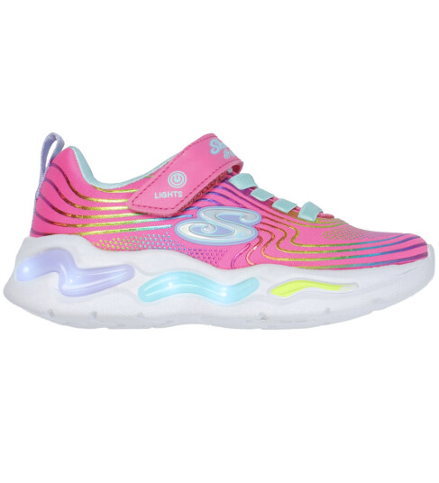 Skechers Sko m. Lys Bølgede bjelker Rosa/Multi 32 Blinkende sko