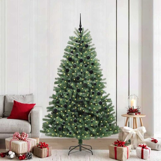  Kunstig sammensatt juletre grønn 210 cm PVC og metall