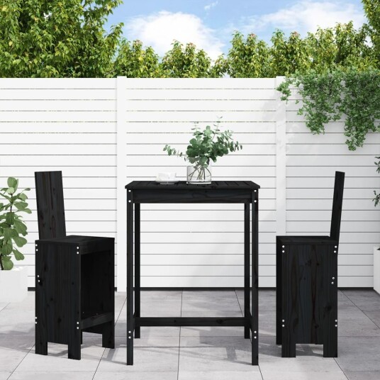  Hagebarsett 3 deler svart heltre furu 3157767