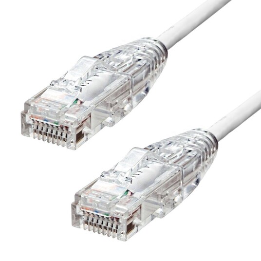 Slim CAT6A UTP Ethernet Cable White 12.5m