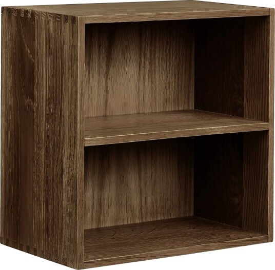 House Nordic Nanna - Wall Shelf With Vertical Rooms, Oak - DARK BROWN - 18X30XH30 cm