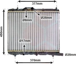 Radiator, motorkjøling VAN WEZEL 37002590