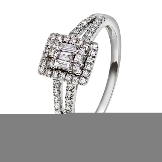 Grace, Ring i 585 hvitt gull med diamanter, størrelse 58