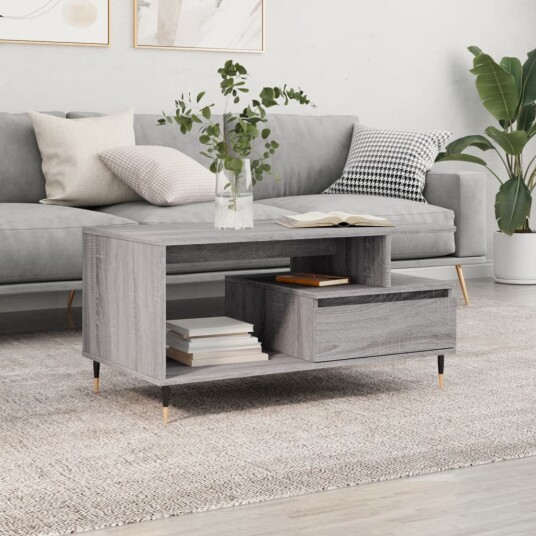 Salongbord grå sonoma 90x49x45 cm konstruert tre 8721012113299