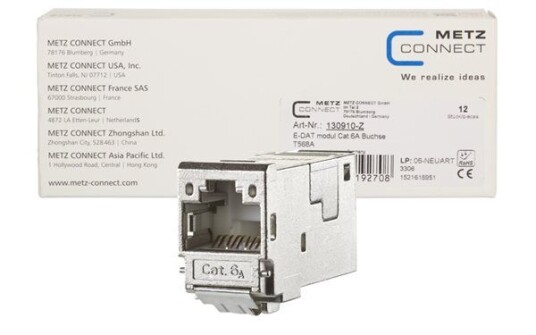 Metz Connect 130910-Z Rj-45 Metallisk Cat6a 12 Stykker