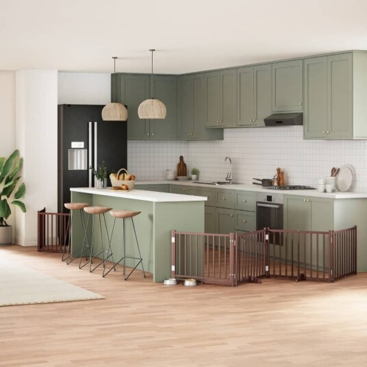 vidaXL Hundeport sammenleggbar 12 paneler brun 960 cm poppeltre