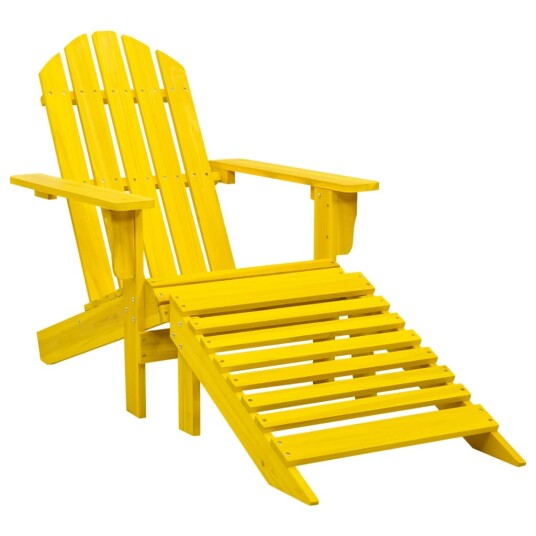 vidaXL Adirondack hagestol med ottoman heltre gran gul vidaXL Adirondack hagestol med ottoman heltre gran gul