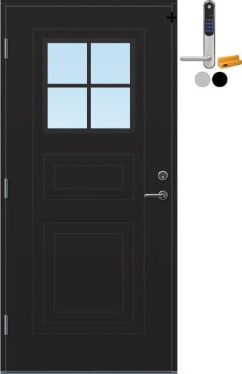 Ytterdør Bygg1 Utvik Cotswold med Yale Doorman Classic Home