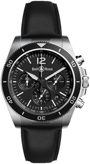 Bell & Ross Herreklokke BRV394 BL ST/SCA Vintage Sort/Lær Ø41 mm