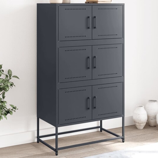 Skjenk antrasitt 68,5x38,5x123,5 cm stål 8721102633737