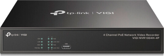 TP-Link VIGI NVR1104H-4P NVR-opptaker for 4 kanaler med PoE og 4K støtte