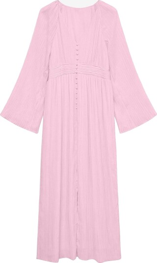 Vero Moda Maxikjole vmDora LS Maxi Plisse Wvn Exp Rosa