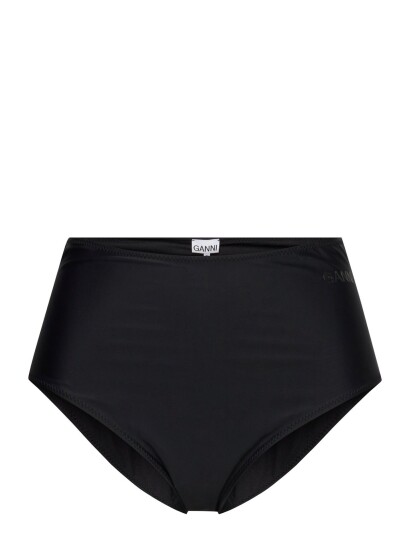 GANNI Recycled Core Solid Highrise Bikini Briefs Black 34