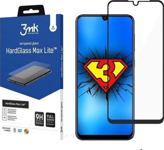 3Mk HardGlass Max Lite Herdet Glass for Samsung Galaxy A30S - Svart