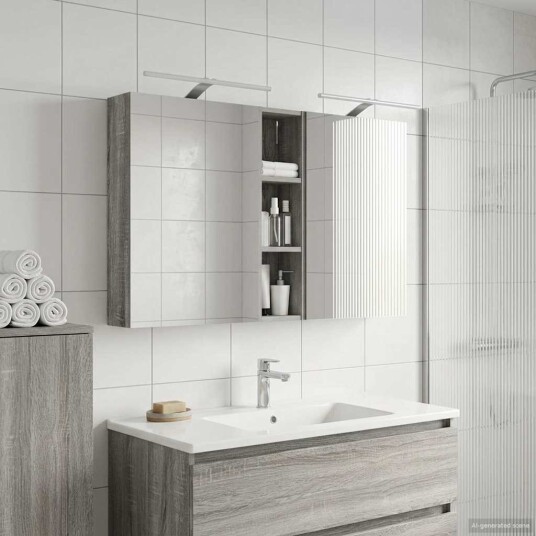 Baderomsskapsett 3 pcs 120 x 14,5 x 70 cm Konstruert tre Baderomsskapsett 3 pcs 120 x 14,5 x 70 cm Konstruert tre