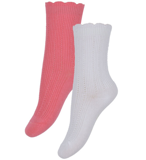 Konges Sløjd Sokker Rib Frill 2 pack Multi Farge m. Hull Konges Sløjd 17/18 Sokker Hvit Rosa