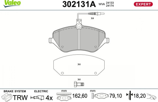 Bremseklosser VALEO 302131A