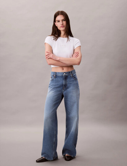 Calvin Klein Jeans Low Rise Baggy Carmine Blue 28 x 32