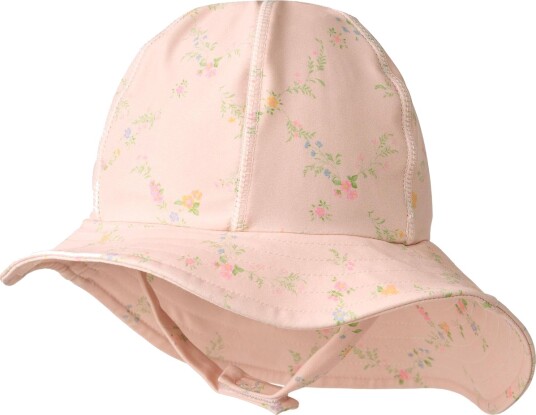 Wheat Uv Sun Hat Bora Powder Checked Flowers (9 24m/48 51cm)