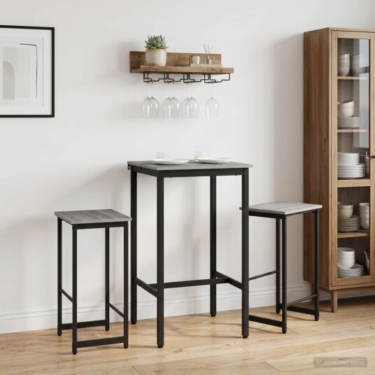 vidaXL Barstol 2 stk. Grå Sonoma 40 x 32 x 64 cm Konstruert tre vidaXL Barstol 2 stk. Grå Sonoma 40 x 32 x 64 cm Konstruert tre